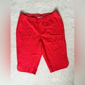 Isaac Mizrahi Live 18W PETITE 24/7 Curved Hem Pedal Pusher Pants Sunset Coral